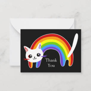Rainbow Cat Thank You Card