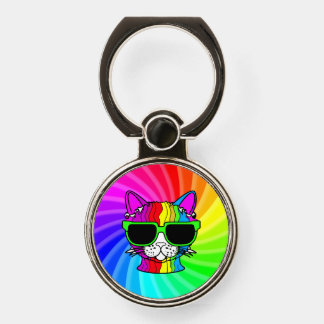 Rainbow Cat Twirl Phone Ring Stand