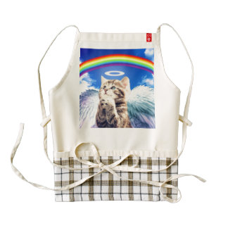 rainbow cat zazzle HEART apron