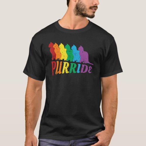 Rainbow Cats Meow Gay Pride Lgbtq Lgbt Pride Month T_Shirt