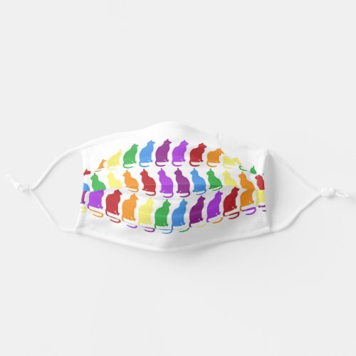 Rainbow Cats Pattern Colorful Modern Adult Cloth Face Mask
