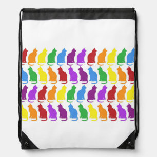 Rainbow Cats Pattern Drawstring Backpack