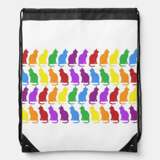 Rainbow Cats Pattern Drawstring Backpack