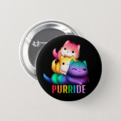 Rainbow Cats Purride Black Button (Front & Back)