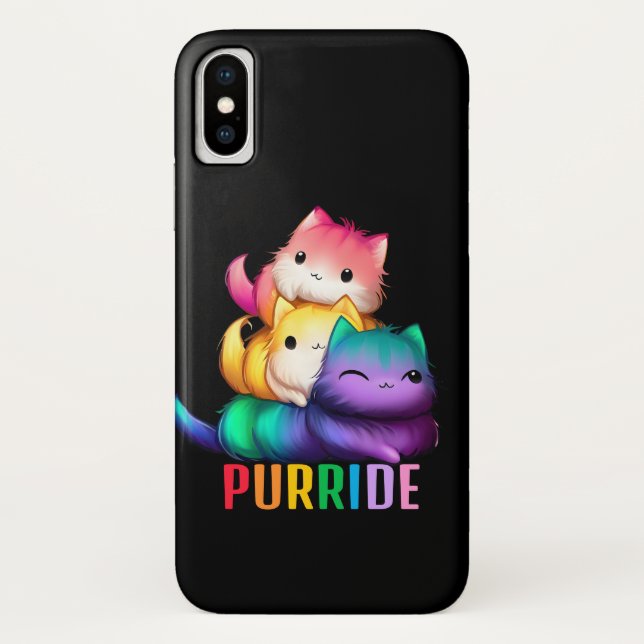 Rainbow Cats Purride Black Case-Mate iPhone Case (Back)