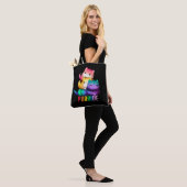 Rainbow Cats Purride Black Tote Bag (On Model)