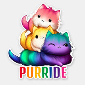 Rainbow Cats Purride Contour Cut  Sticker (Front)