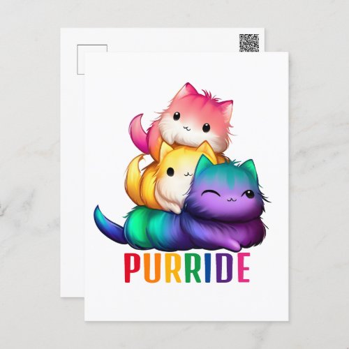 Rainbow Cats Purride Postcard