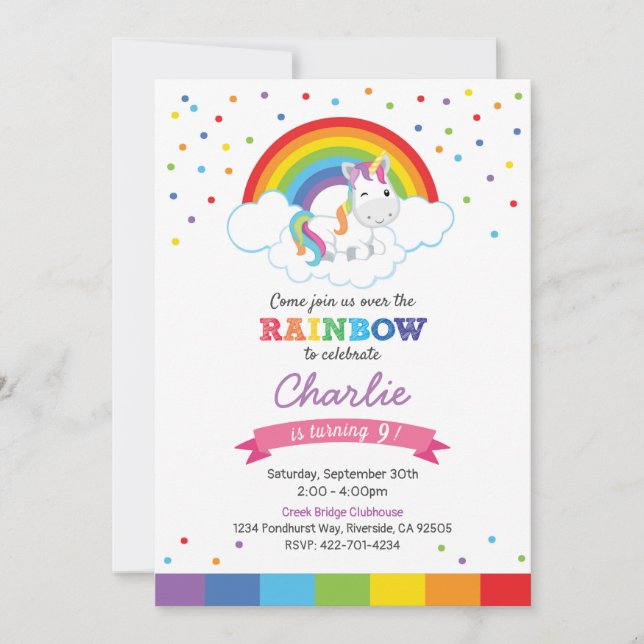 Rainbow celebration invitation (Front)