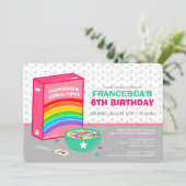 Rainbow Cereal Birthday Party Invitation (Standing Front)
