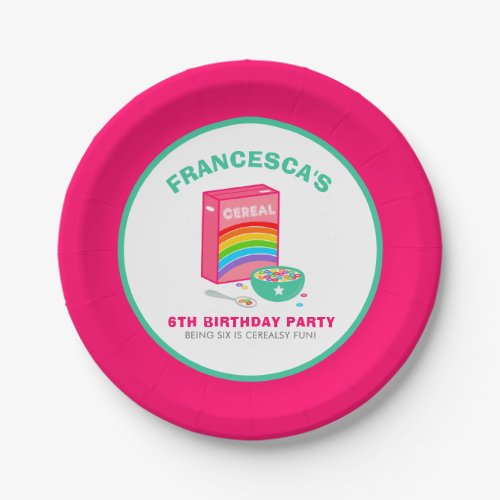 Rainbow Cereal Birthday Party Paper Plates