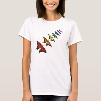 Rainbow Chakra Butterflies T-shirt by abadu44 at Zazzle