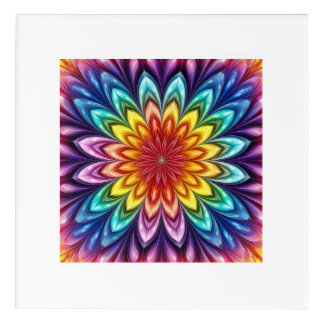 "Rainbow Chakra Mandala – Sacred Energy Art" Acrylic Print