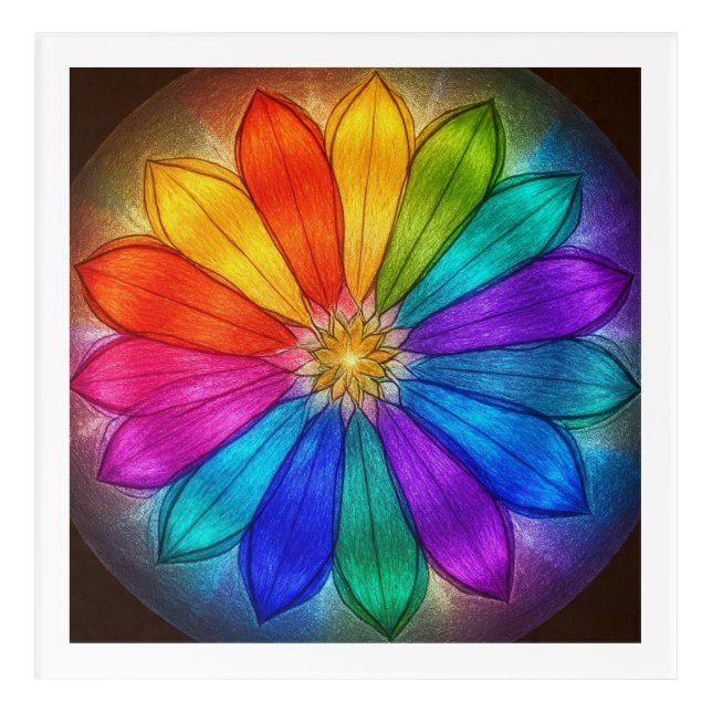 "Rainbow Chakra Mandala – Sacred Geometry Art  (Front)