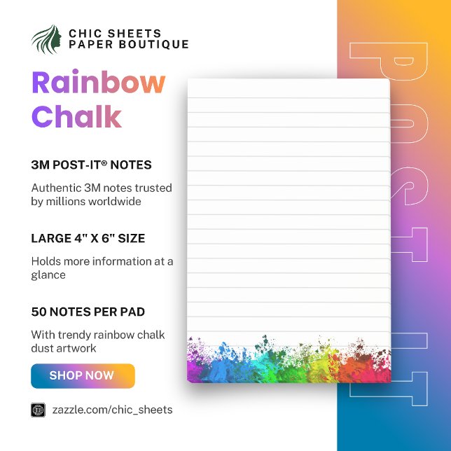 Rainbow Chalk Dust 3M Post-it® Notes (Creator Uploaded)