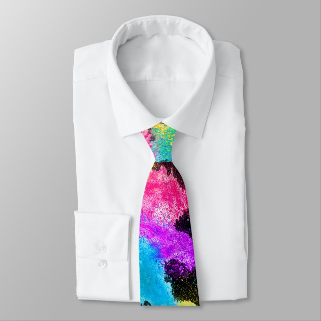 Rainbow Chalk Dust   Neck Tie (Tied)
