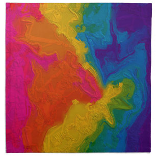 Rainbow Chalk Gradient Swirls   Cloth Napkin