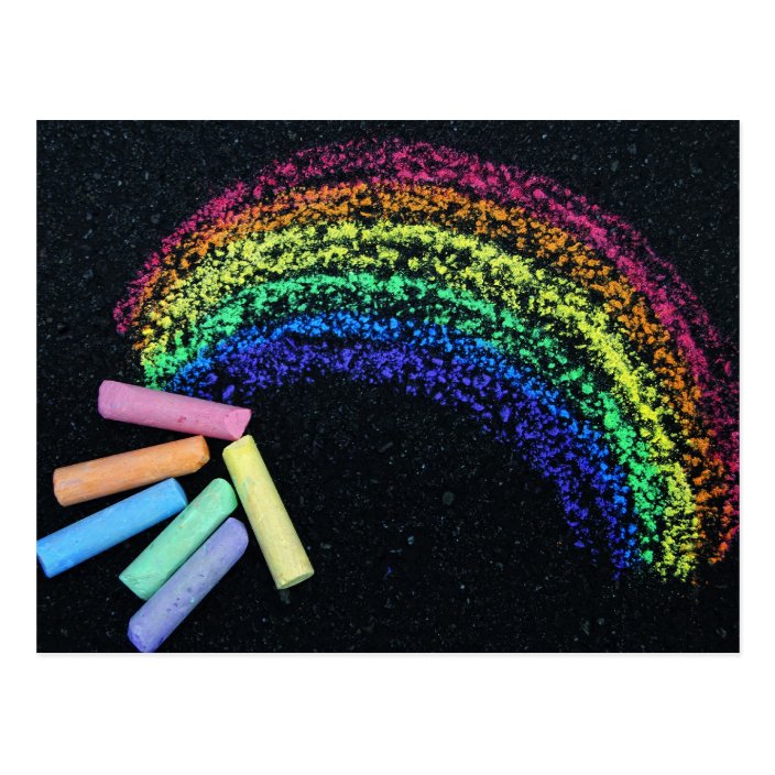 Rainbow Chalk Postcard