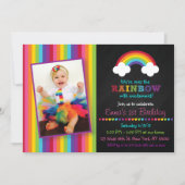 Rainbow Chalkboard 1st Birthday Invitation (Front)