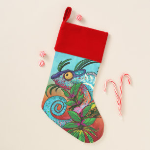 Rainbow Chameleon Christmas Stocking
