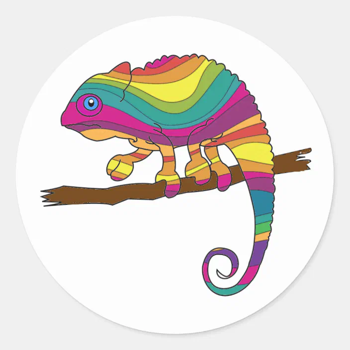 Trippy Crazy Colorful Chameleon Lizard Vinyl Sticker Decal FREE Shipping