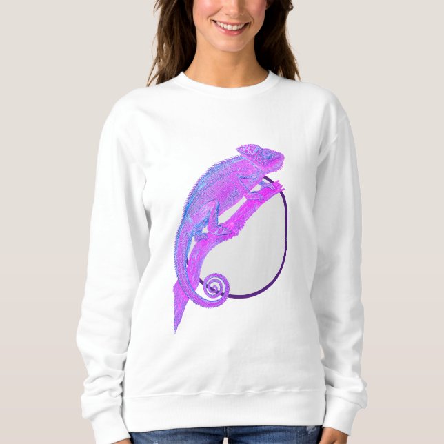 Rainbow Chameleon with Circular Frame Sweatshirt (Front)