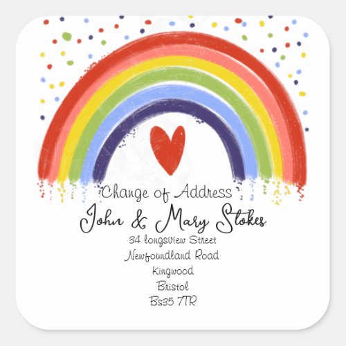 Rainbow Change of Address sticker 