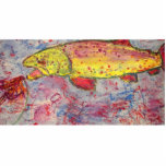 rainbow chasing fly statuette<br><div class="desc">shows colourful rainbow trout chasing a fly from original painting !</div>