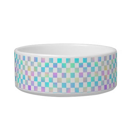 Rainbow Checkerboard Fun and Colorful Pattern Bowl