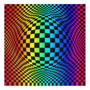 Rainbow Checkerboard Warp Acrylic Print