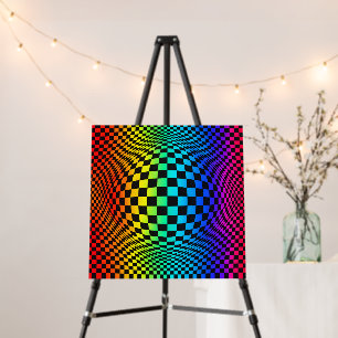 Rainbow Checkerboard Warp Foam Board