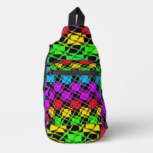 Rainbow Checkered Brighten Up Your Day Sling Bag
