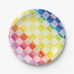 Rainbow Checkers - Paper Plates