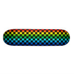 Rainbow Checkers Skateboard Deck