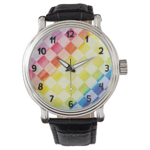 Rainbow Checkers Watch (w/Numbers)
