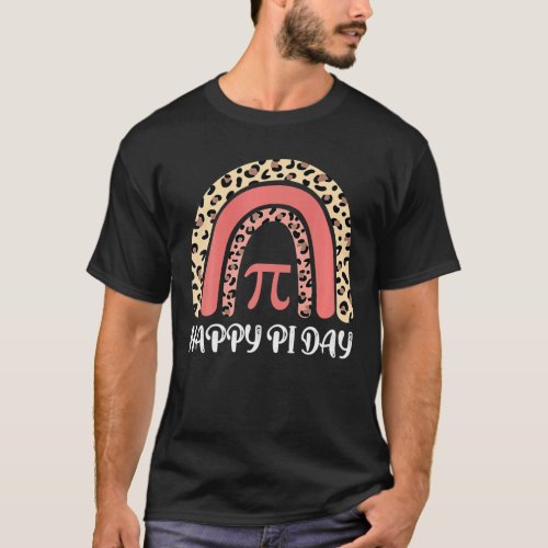 Rainbow Cheetah Happy Pi Day Math 314 Symbol Teac T_Shirt