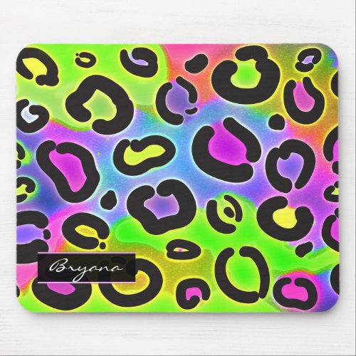 Rainbow Cheetah Leopard Computer Mouse Pad