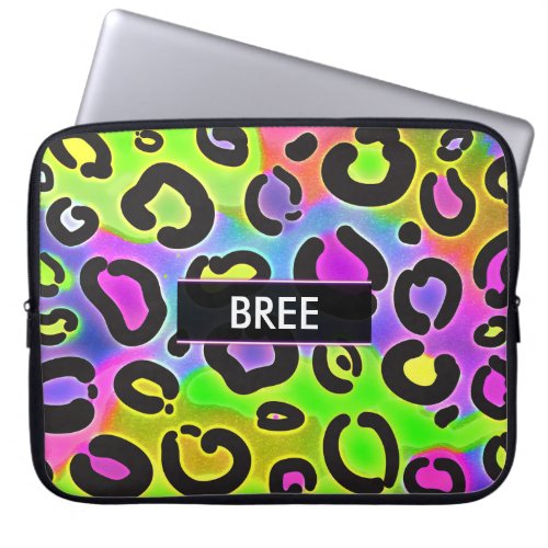 Rainbow Cheetah Leopard Laptop Sleeve Case