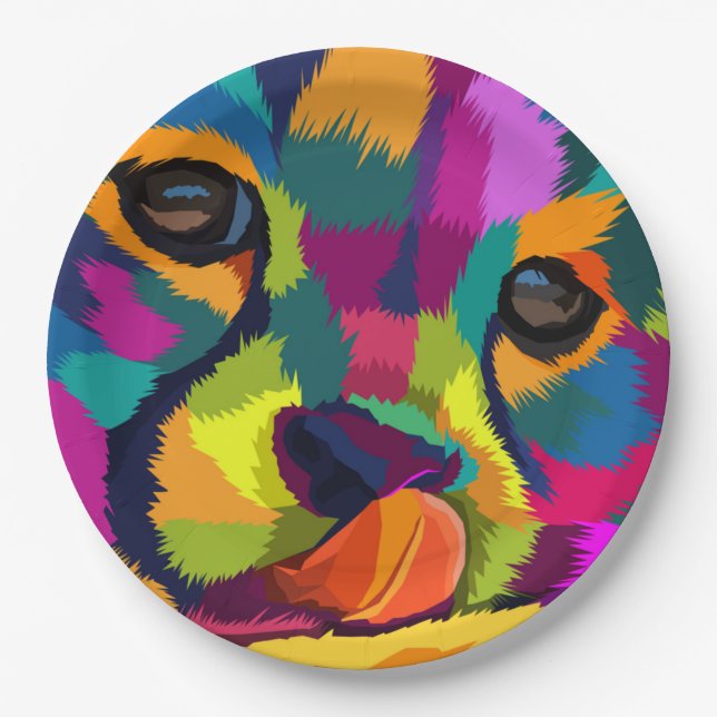 Rainbow Cheetah Paper Plates (Front)