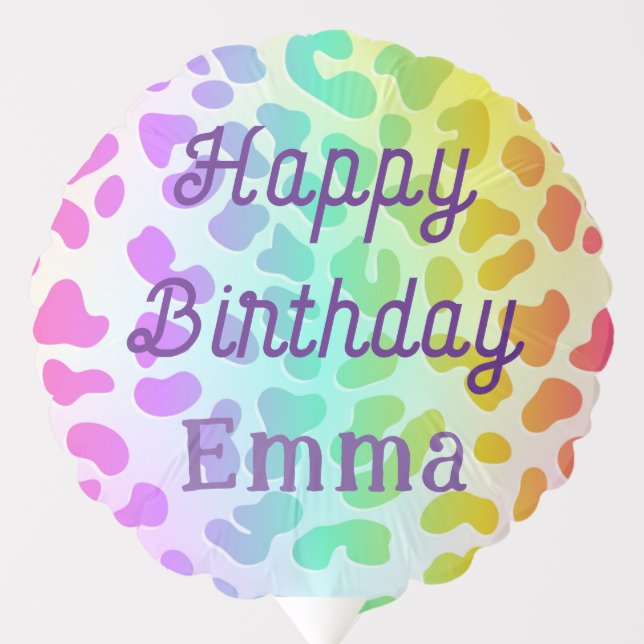 Rainbow Cheetah print Balloon (Front)