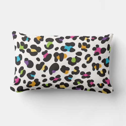 Rainbow Cheetah Print Throw Pillow