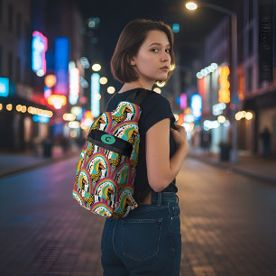 Rainbow Cheetah Retro Pattern  Sling Bag