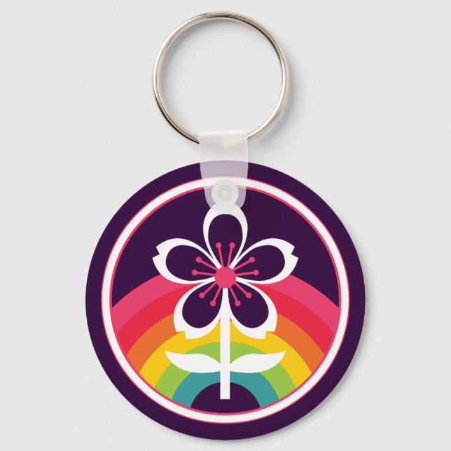 rainbow cherry blossom keychain (Front)