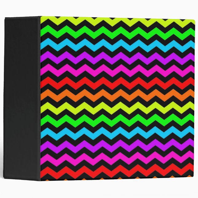 Rainbow chevron 2 inch 3 ring binder (Front/Spine)