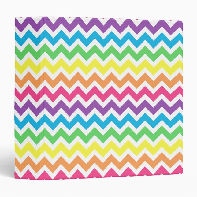 Rainbow Chevron 3 Ring Binder (Front/Spine)