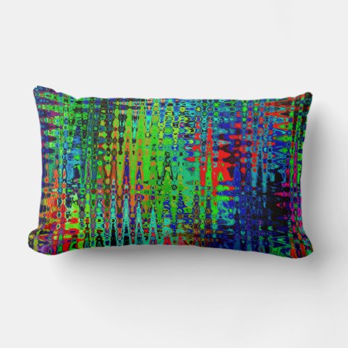 Rainbow Chevron Abstract Lumbar Pillow