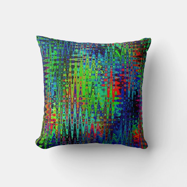 Rainbow Chevron Abstract Throw Pillow (Front)