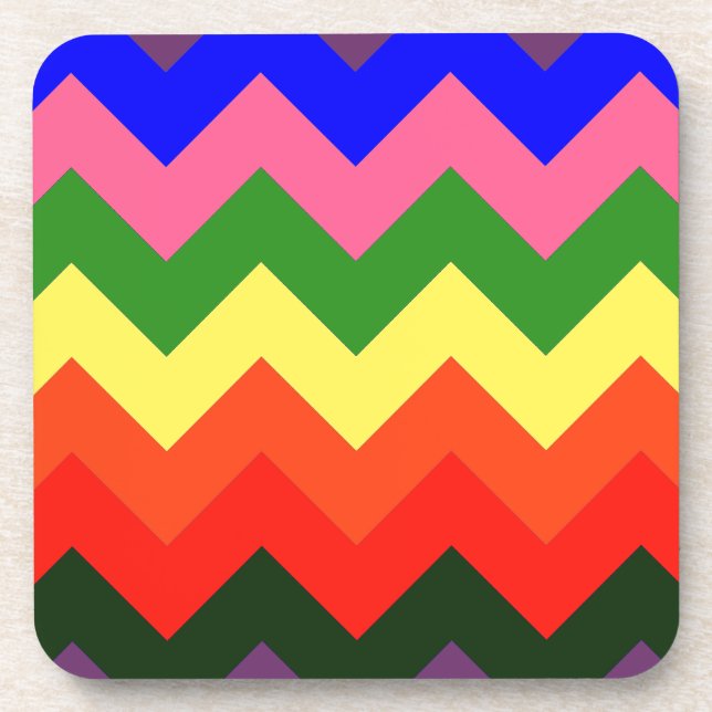rainbow chevron beverage coaster (Front)