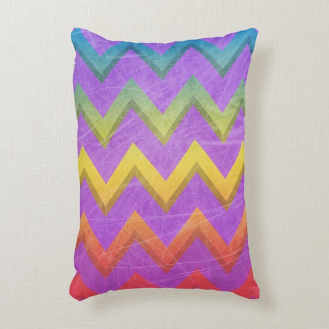 Rainbow Chevron by Shirley Taylor Accent Pillow (Front(Vertical))