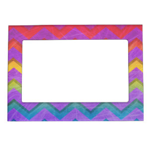 Rainbow Chevron by Shirley Taylor Magnetic Picture Frame